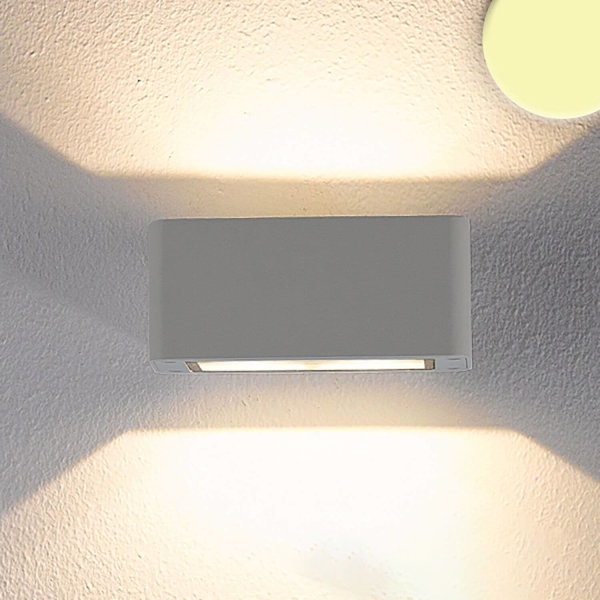 LED Wandleuchte Up&Down 4x3W CREE, IP54, silbergrau, warmweiß