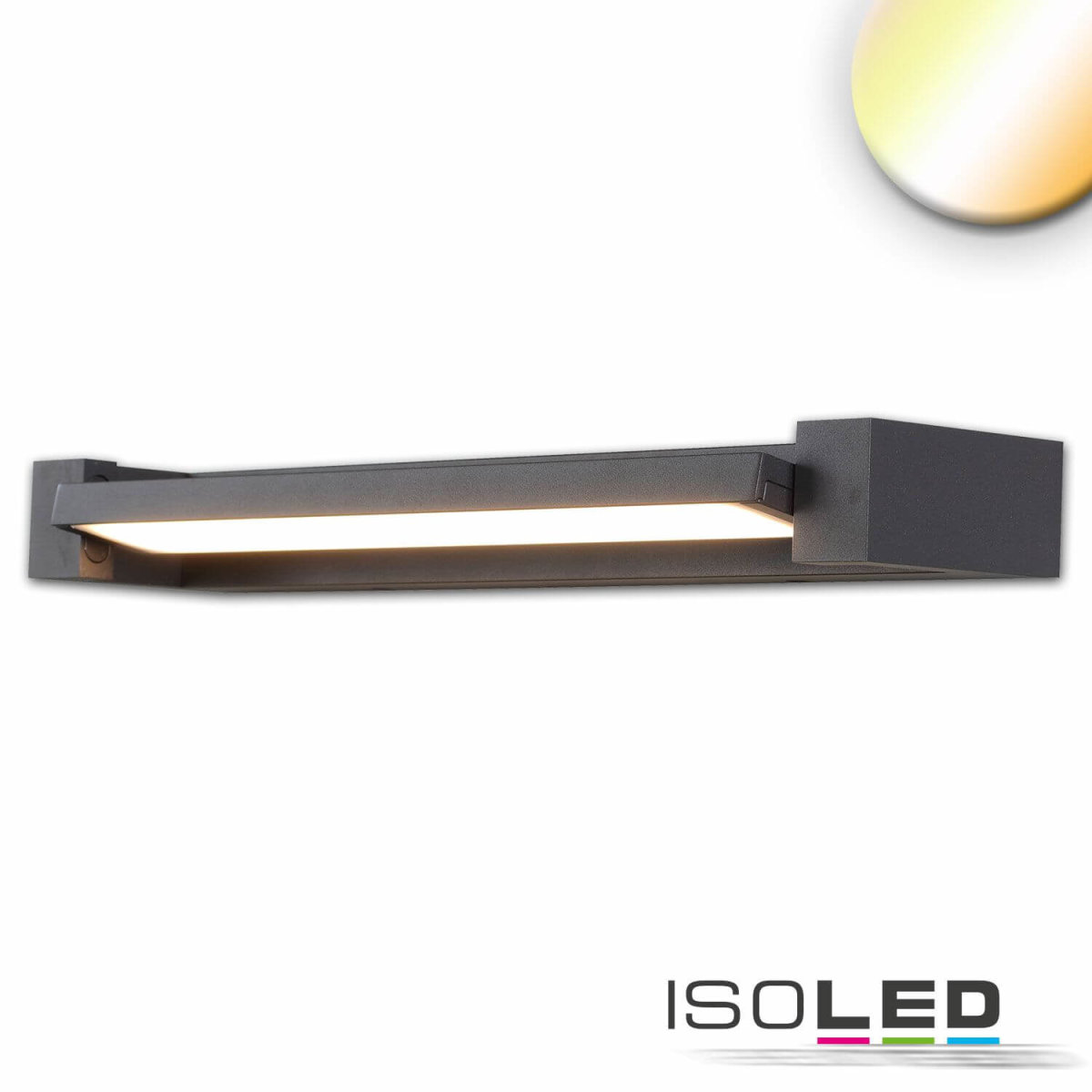 LED Wandlampe schwenkbar, 700mm, 20W, schwarz, ColorSwitch 2700|3000|