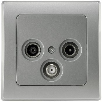 DELPHI Antennendose TV+Radio+Sat silber