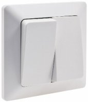 MILOS Serien-Schalter 2-fach weiß matt 250V~/ 10A,...