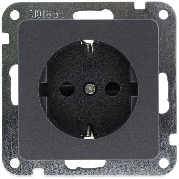 MILOS Schutzkontakt-Steckdose, Anthrazit 250V~/ 16A, OHNE Rahmen, Klemmanschluss