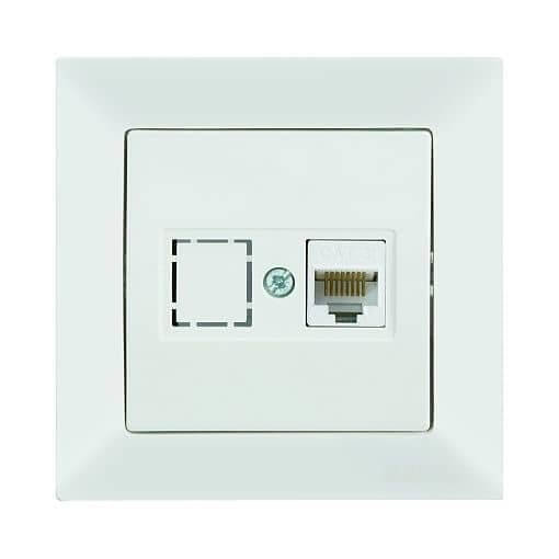 Mutlusan Candela Datenbuchse 1-fach CAT6 Internet Netzwerk Weiss