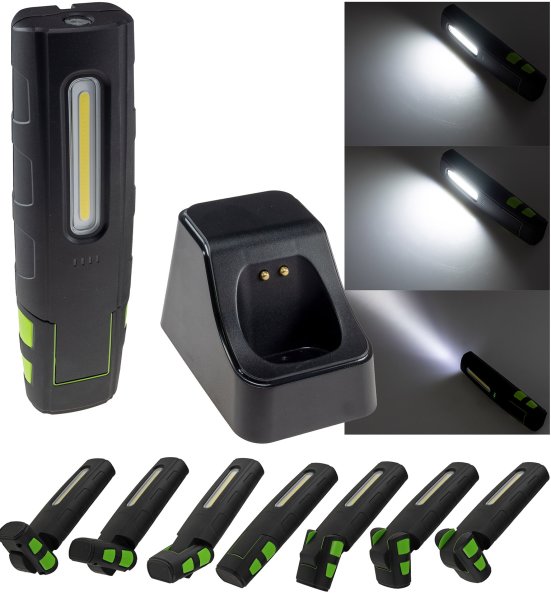 LED Stableuchte mit Akku "FlexiLED 880" Ladeschale, Magnetfuß,10W, 880lm,IP67