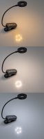 LED Akku-Leseleuchte / Klemmleuchte 18cm Schwanenhals, dimmbar, 25lm