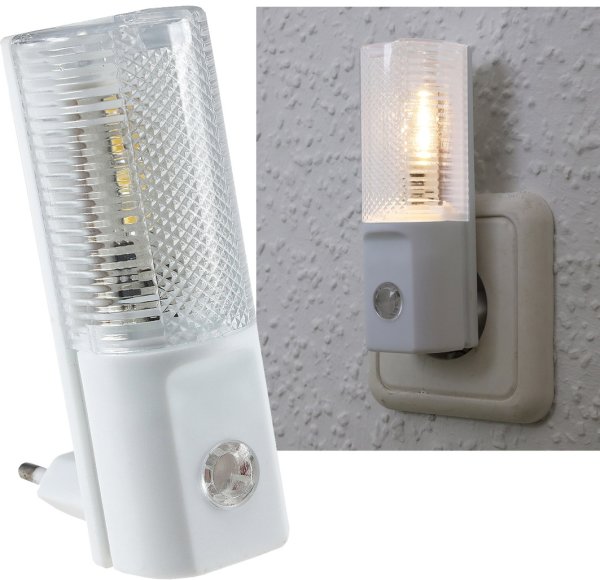 LED Nachtlicht mit Tag/Nacht-Sensor 230V, warmweiße LEDs, nur 1W