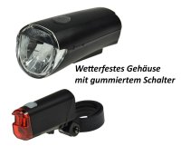 Fahrrad LED-Beleuchtungsset "CFL 30" 30Lux, StVZO zugelassen, Batteriebetrieb