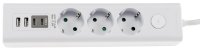 Steckdosenleiste mit Ladebuchsen für USB USB-A /USB-C,3-fach, weiß, 1,5m Kabel